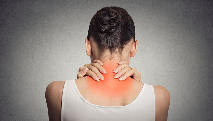 Osteocondrosi cervicale, accompagnata da dolore al collo